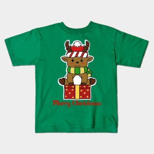 Cute Deer on Christmast Day Kids T-Shirt